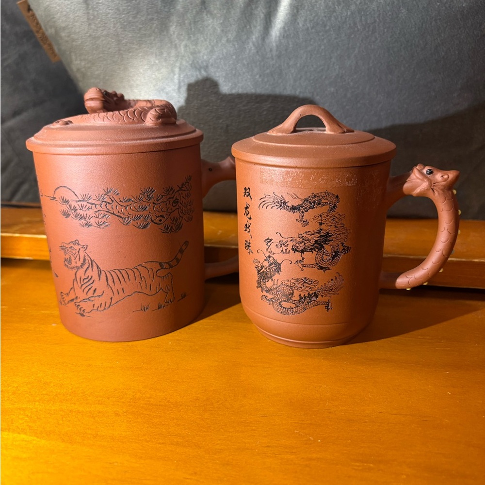 Asian Dragon and Tiger Pottery